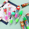 Wholesale Christmas Cartoon Deer Old Man Mini Four Color Plastic Ballpoint Pen