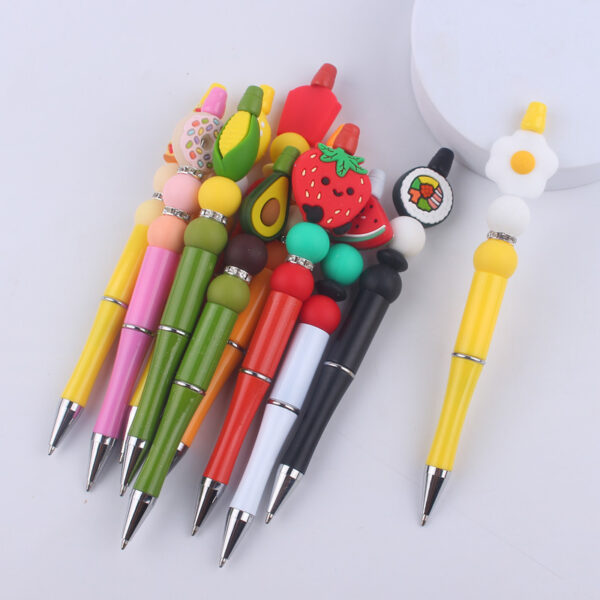 Wholesale Cartoon Fruit Silicone Color Plastic Beadable Pens