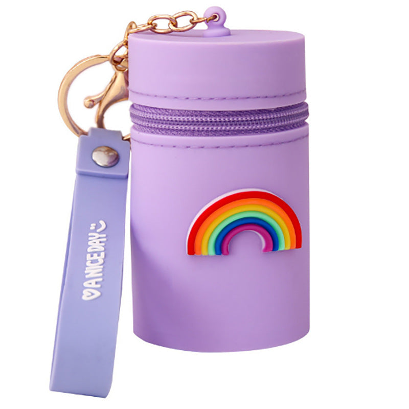 Wholesale Mini rtable Silicone Bucket Storage Bag Coin Purse Keychain