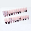 Wholesale Black French Chanel Long Pink Wearable Fake T-stick Nail Art