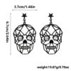 Wholesale Exaggerated Popular Funny Halloween Golden Skull Face Earrings