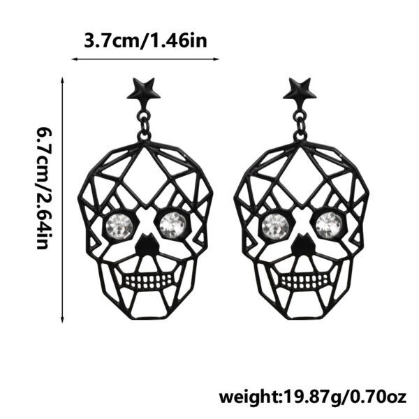 Wholesale Exaggerated Popular Funny Halloween Golden Skull Face Earrings
