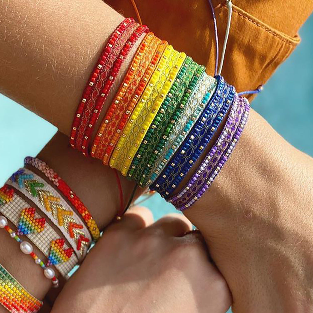 Wholesale Jewelry Bohemian Rainbow Mi Beads Bracelet