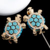Wholesale Heavy Industry Full Diamond Double-sided Turtle Can Wear Straight Hole Beads DIY Accessories