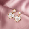 Wholesale Vintage Fine Diamond Pearl Alloy Earrings