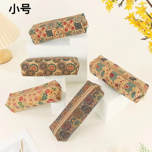 Wholesale Retro Patterned Leather Large Capacity Pencil Case