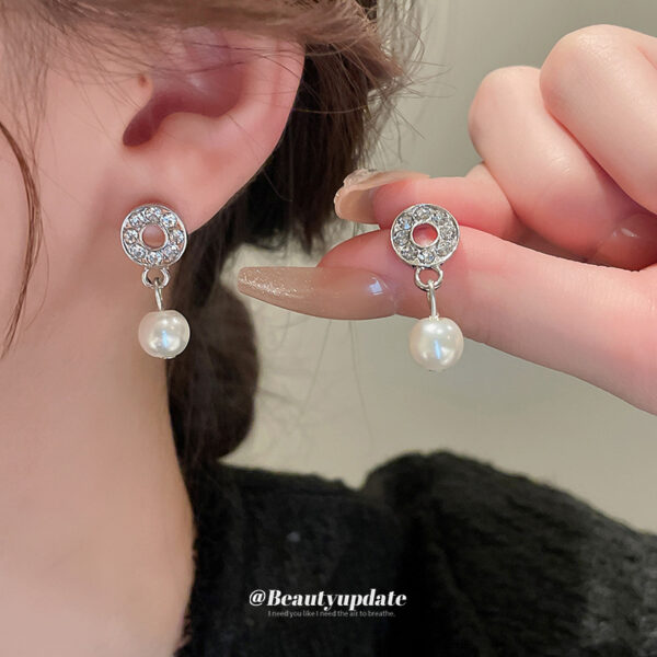 Wholesale Diamond Drop Pearl Earrings and Necklace Set