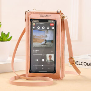 Wholesale Touch Screen Mobile Phone Bag Multifunctional Transparent Mini PU Leather Bag