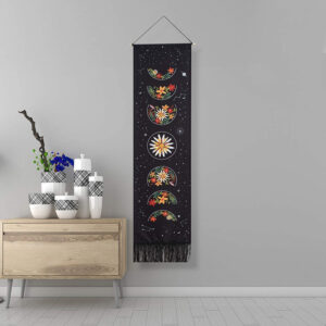 Floral Moon-Black / 32.5x130cm