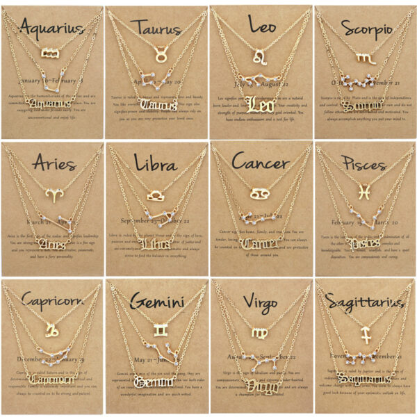 O1CN019Y1zUP1lPUDnxAxf4_2201234024811-0-cib Wholesale Multi-layered Twelve Zodiac Signs Stainless Steel Necklace Set