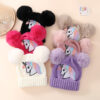 Wholesale Children's Winter Knitted Hat Unicorn Double Ball Woolen Hat
