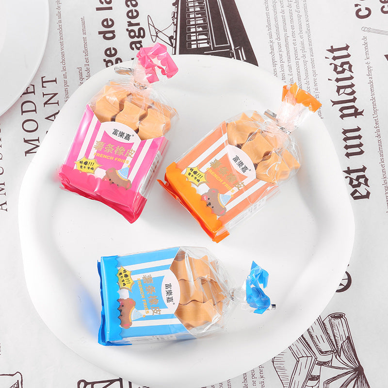 Wholesale Cute Imitation French Fries Rubber Eraser
