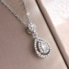 Wholesale Alloy Water Drop Pear Shaped Moissanite Pendant Necklace