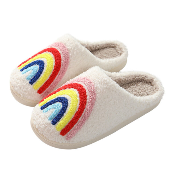 Wholesale New Rainbow Thick Anti-slip Cute Winter Cotton Slippers