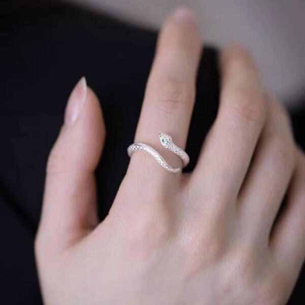 Wholesale Spirit Snake Pure Silver Open Ring