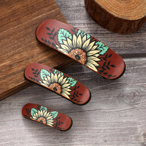 Wholesale Retro Multicolor Sunflower Bull Head Letter Pattern Hairpin