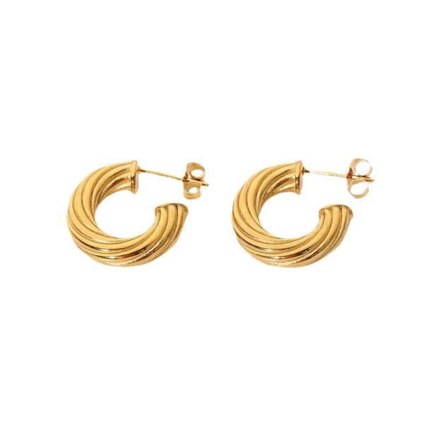 O1CN019bWBGn2ElaIUVhiyS_2210913638785-0-cib-2 Wholesale 18K Gold Plated Stainless Steel Twisted Earrings