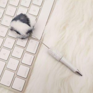 Bullet type 1.0MM black ink / Black and white leopard print (white pole)