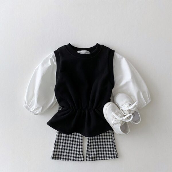 Wholesale Cotton Girls Plaid Bell Pants