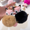 Wholesale Cartoon Cute Fox PU Plush Key Chain