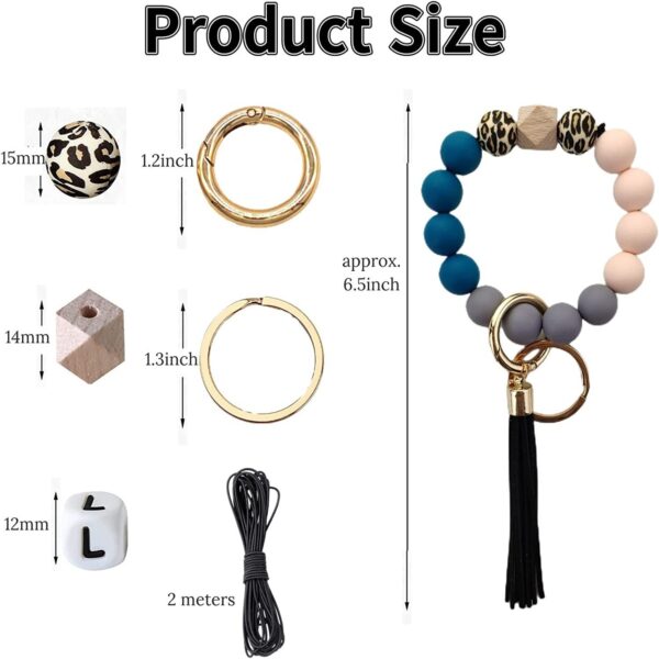 Wholesale 84 Pieces of Silicone Beads, Silicone Beads, 15mm Candy Colored DIY Wrist Keychain Kit