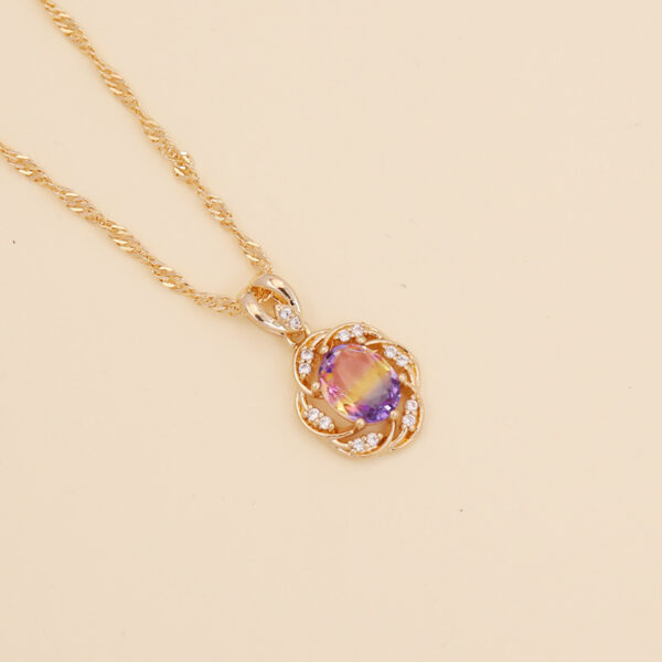 O1CN019hToCn1Fe54PHR2vB_2043160511-0-cib Wholesale Multi-color Diamond Sunflower Necklace