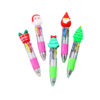Wholesale Christmas Cartoon Deer Old Man Mini Four Color Plastic Ballpoint Pen