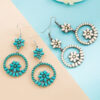 Wholesale of Western Wind Turquoise Round Alloy Earrings