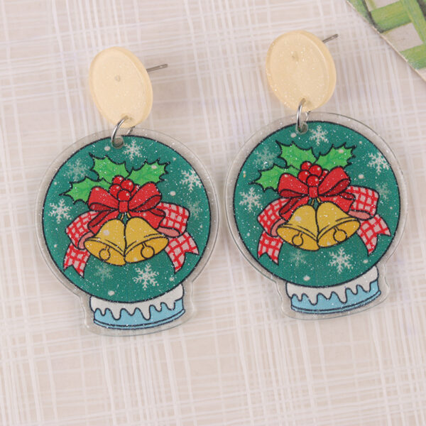 O1CN019lZCUt1T3MDvWdn8y_2677772326-0-cib Wholesale Round Christmas Acrylic Earrings