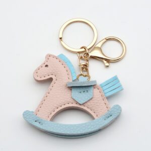 Little wooden horse pink lychee pattern
