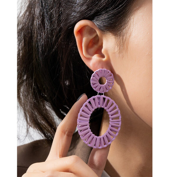 Wholesale Colorful Raffia Alloy Earrings