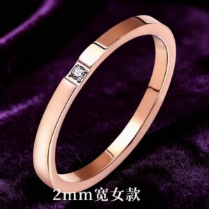 12-d-2 one diamond rose gold 2mm / No. 5