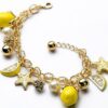 Wholesale Starfish Lemon Yellow Fruit Alloy Bracelet