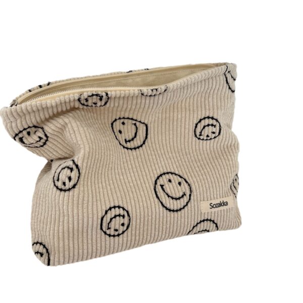 O1CN019rWiQS1vHpyeNDpat_2215348976148-0-cib Wholesale Corduroy Smiley Face and Polka Dot Makeup Bags