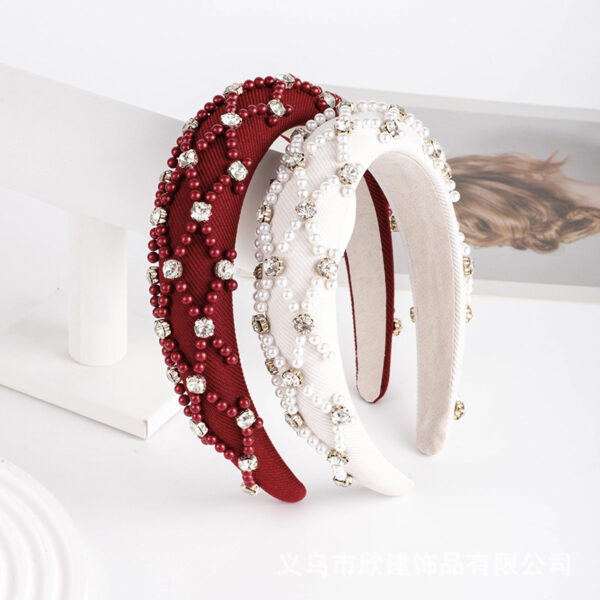 O1CN019rqcgt22z4cTfH0XW_2216869327190-0-cib Wholesale Diamond and Pearl Baroque Sponge High Skull Headband