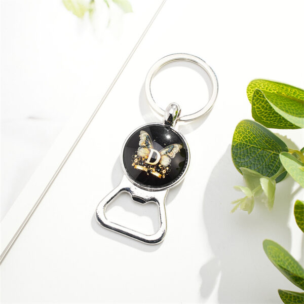 Wholesale Letter Butterfly Bottle Opener Time Gem Keychain