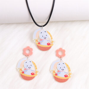 Gray rabbit basket-suit