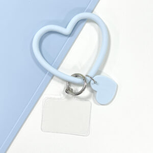 Light blue heart-shaped pearl bag packaging with accessories