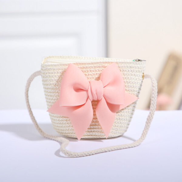 Wholesale Straw Bow Knot Handwoven Kids Bag