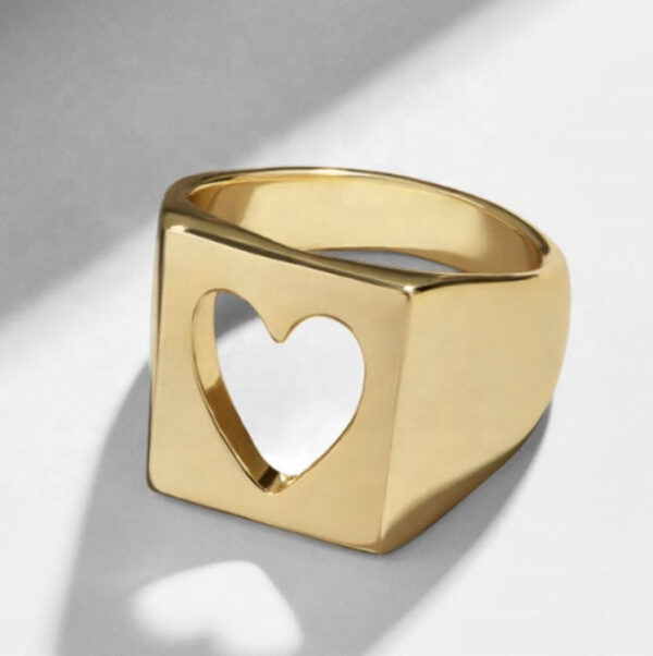 O1CN019wYBAa1VHfb7evXlg__4112122628-0-cib Wholesale Stainless Steel 18k Gold Plated Thick Heart Ring