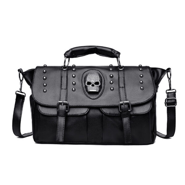 Wholesale PU Punk Rivet Skull Head Single Shoulder Diagonal Cross Bag