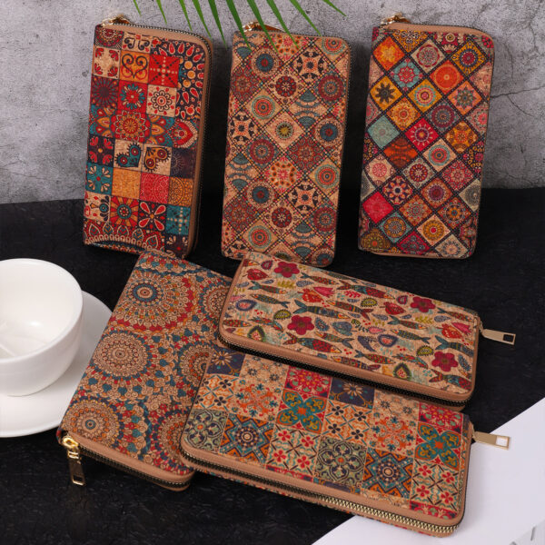 Wholesale PU Multifunctional Wood Grain Retro Wood Grain Long Wallet