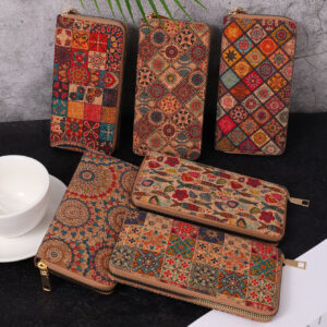 Wholesale PU Multifunctional Wood Grain Retro Wood Grain Long Wallet