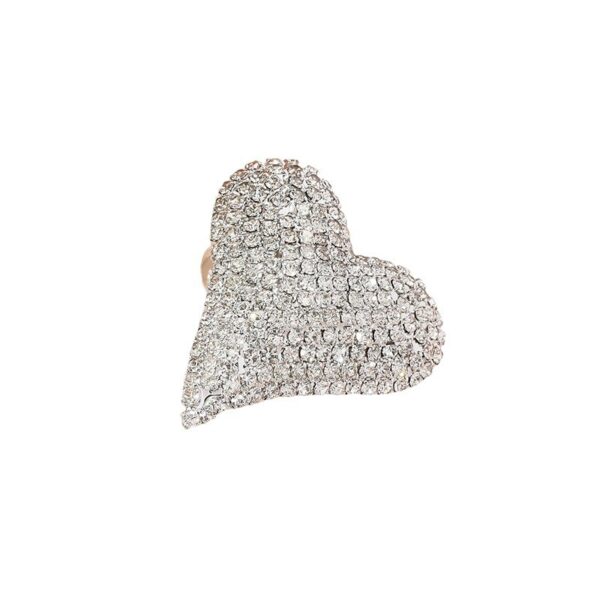 Wholesale Valentine's Day Heart Full Diamond Adjustable Ring