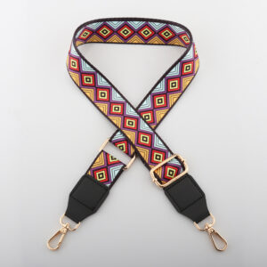 J7-P1-multicolor plaid-width 3.8cm / Light gold button