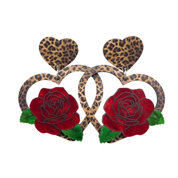 O1CN01A0V9zk1ZFcYn3uHax_1794553165-0-cib Wholesale Acrylic Valentine's Day Love Rose Black and White Check Leopard Personality Retro Earrings