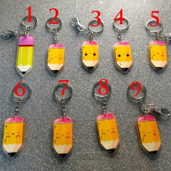 O1CN01A0Vscm1yWtjF02eVX_2215124666587-0-cib Wholesale Acrylic Teacher's Day Backpacks, Pencils, Smiling Faces, Keychain Pendants