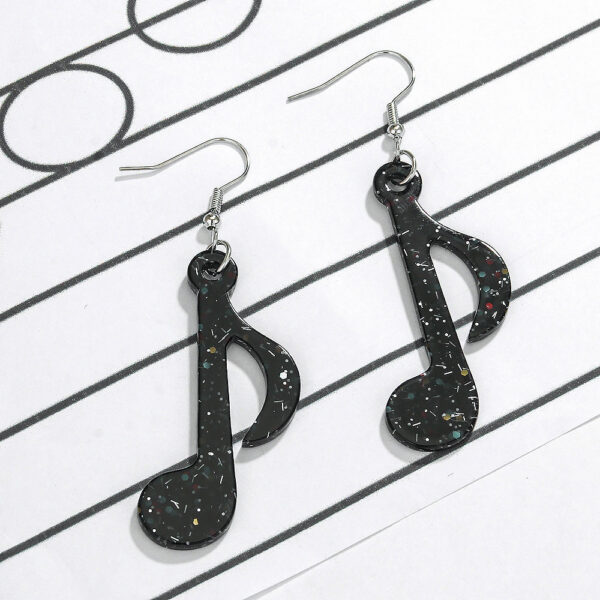 O1CN01A17RMd1TQG1LDvTXj_2207499512376-0-cib Wholesale Creative Musical Note Black Transparent Colorful Earrings