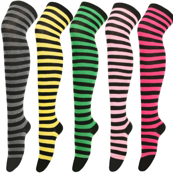 Wholesale Halloween Zebra Over-the-Knee Striped Socks