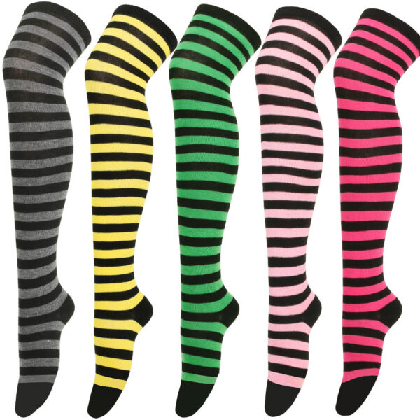 Wholesale Halloween Zebra Over-the-Knee Striped Socks
